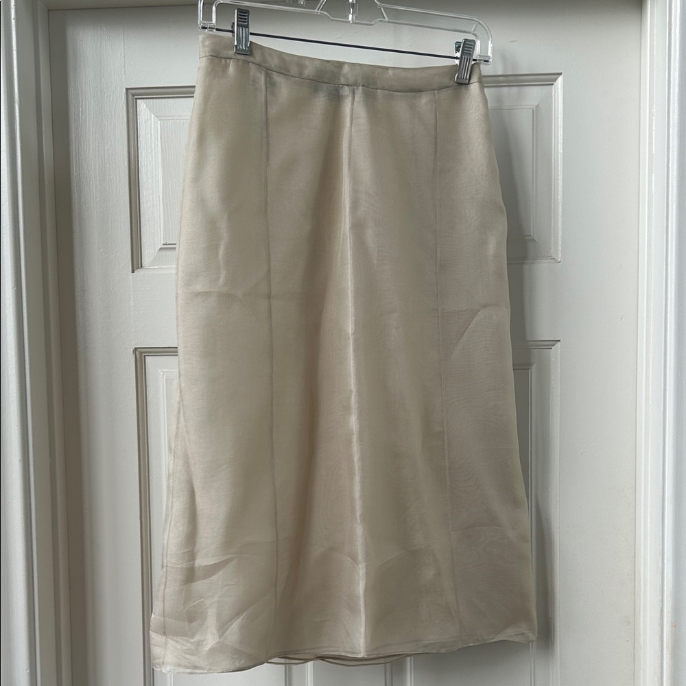 Richard Tyler Cream Midi Skirt